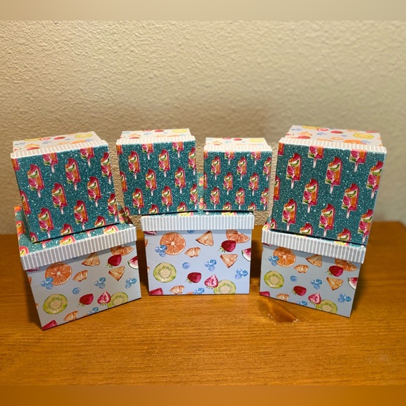 Popsicles & Fruit Themed Decorative Storage Nesting Boxes Set Of 7, Glitter Lids - Picture 2 of 16